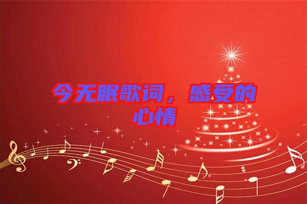 今無眠歌詞，感受的心情