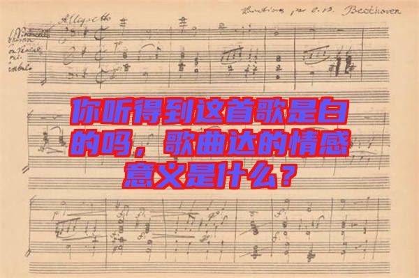 你聽得到這首歌是白的嗎，歌曲達(dá)的情感意義是什么？