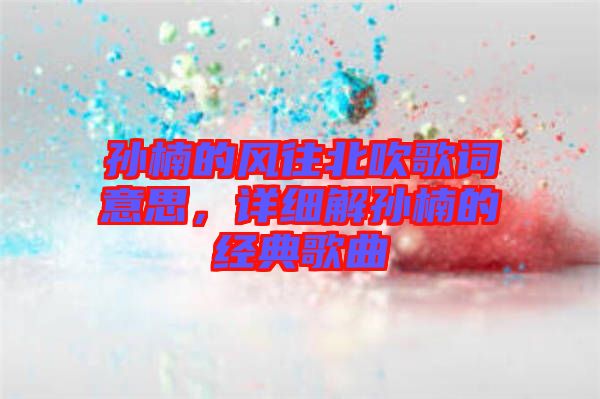 孫楠的風往北吹歌詞意思，詳細解孫楠的經(jīng)典歌曲