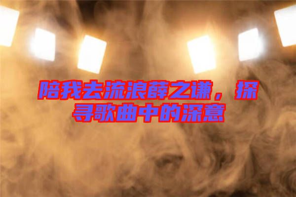 陪我去流浪薛之謙，探尋歌曲中的深意