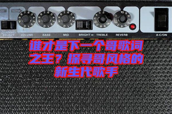 誰才是下一個哥歌詞之王？探尋哥風(fēng)格的新生代歌手