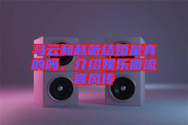 馬云和趙薇結(jié)婚是真的嗎，介紹娛樂圈流言風(fēng)傳