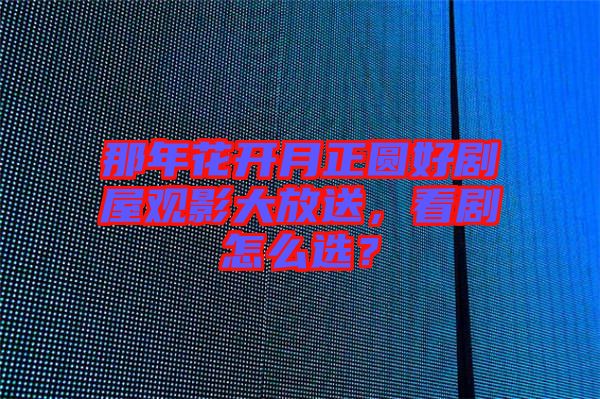 那年花開月正圓好劇屋觀影大放送，看劇怎么選？