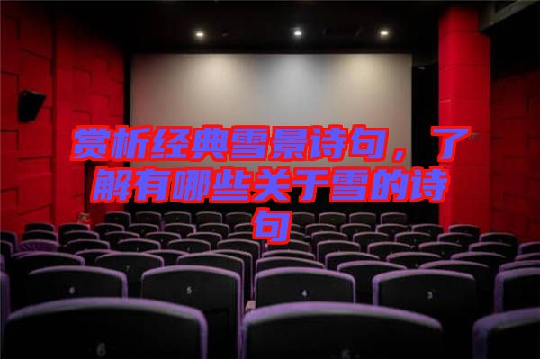 賞析經(jīng)典雪景詩句，了解有哪些關(guān)于雪的詩句