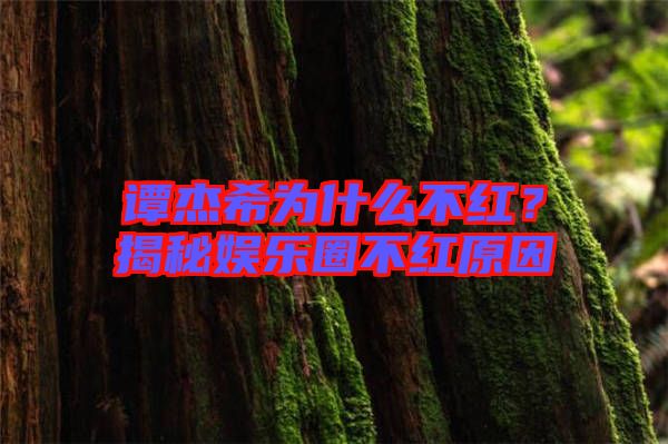 譚杰希為什么不紅？揭秘娛樂圈不紅原因