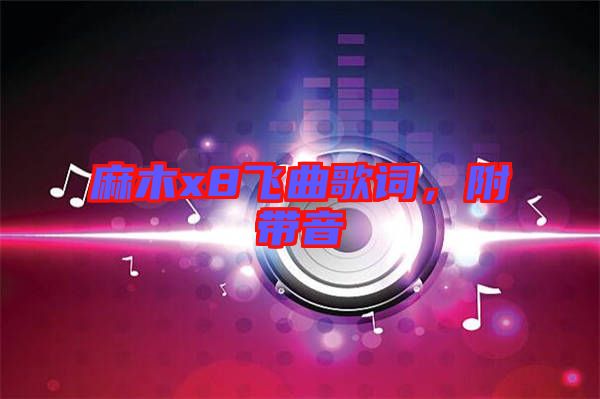 麻木x8飛曲歌詞，附帶音