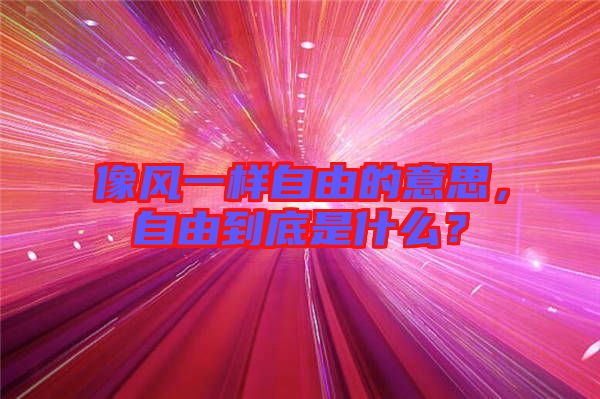 像風一樣自由的意思，自由到底是什么？