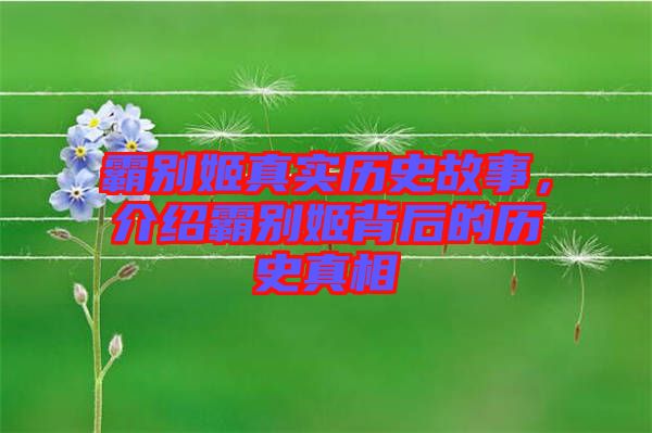霸別姬真實歷史故事，介紹霸別姬背后的歷史真相