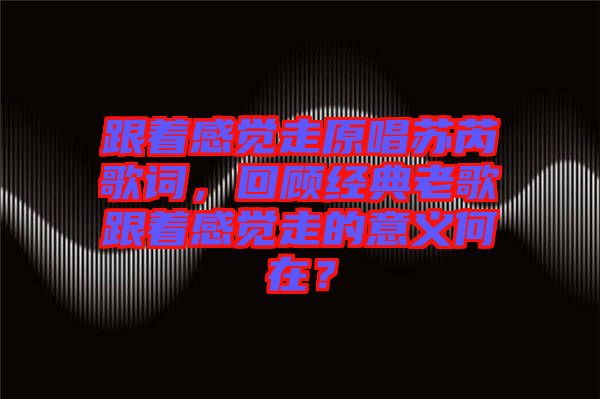 跟著感覺走原唱蘇芮歌詞，回顧經(jīng)典老歌跟著感覺走的意義何在？