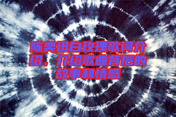 陳奕迅白玫瑰歌詞介紹，介紹歌曲背后的故事和情感