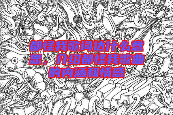 都怪我歌詞達什么意思，介紹都怪我歌曲的內(nèi)涵和情感
